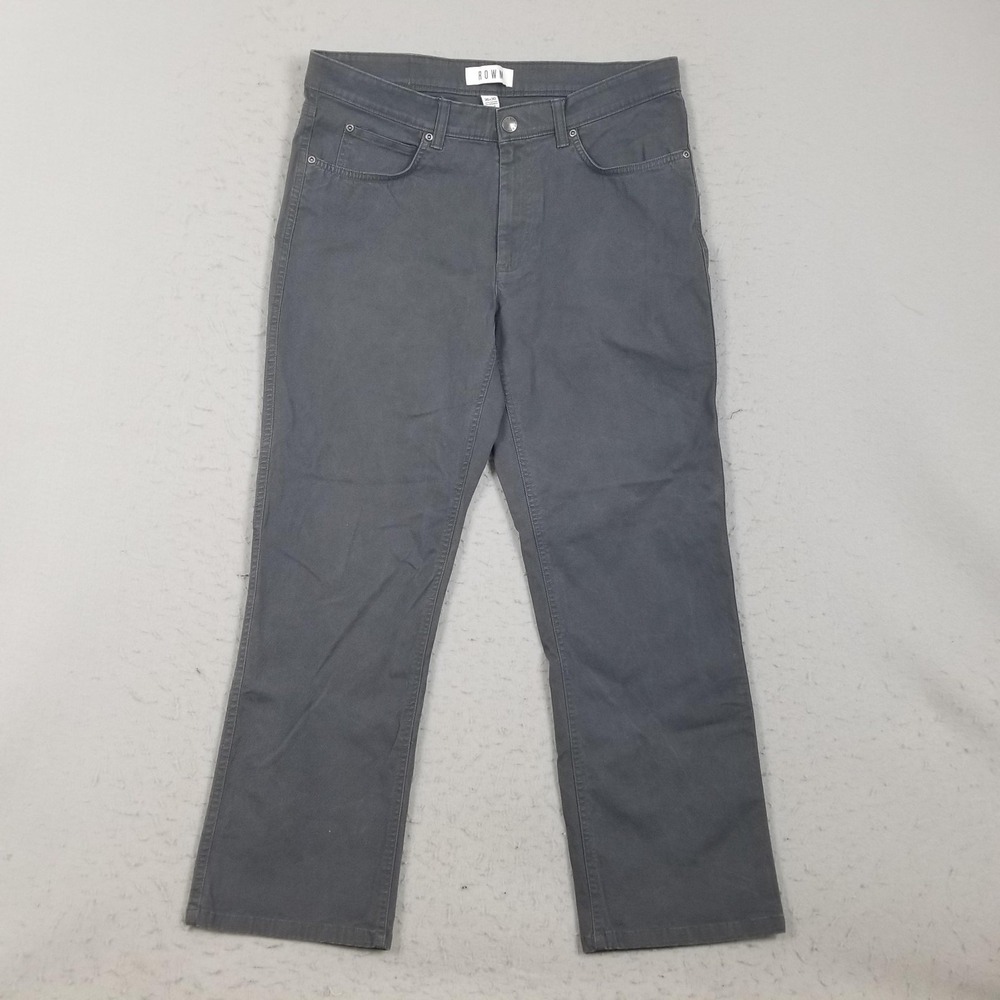 ROWM Jeans Mens 36x30 Gray Charcoal Wash Straight Stretch Denim Pants Casual